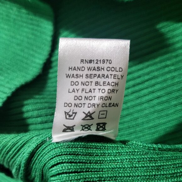 Emprada Ribbed Knit Wrap Dress Long Sleeve Green Plus 3X New - Stretch Comfort - Picture 4 of 7